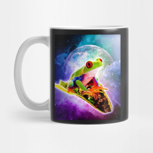 Red Eye Tree Frog Riding Taco In Space by Random Galaxy